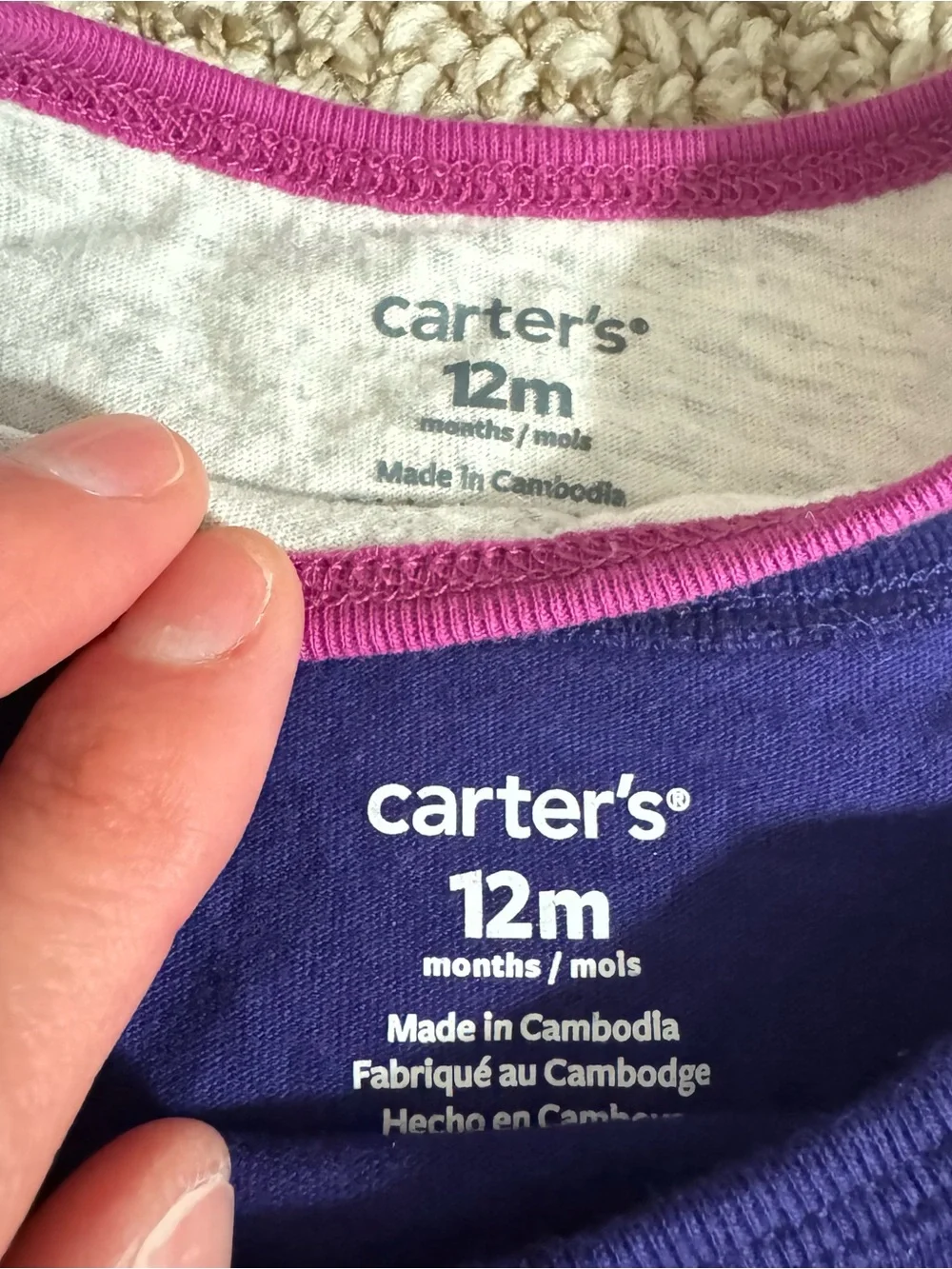 Carter's Baby Girl Lot 2 Graphic Long Sleeve Shirts Grandma Grandpa 12 Months